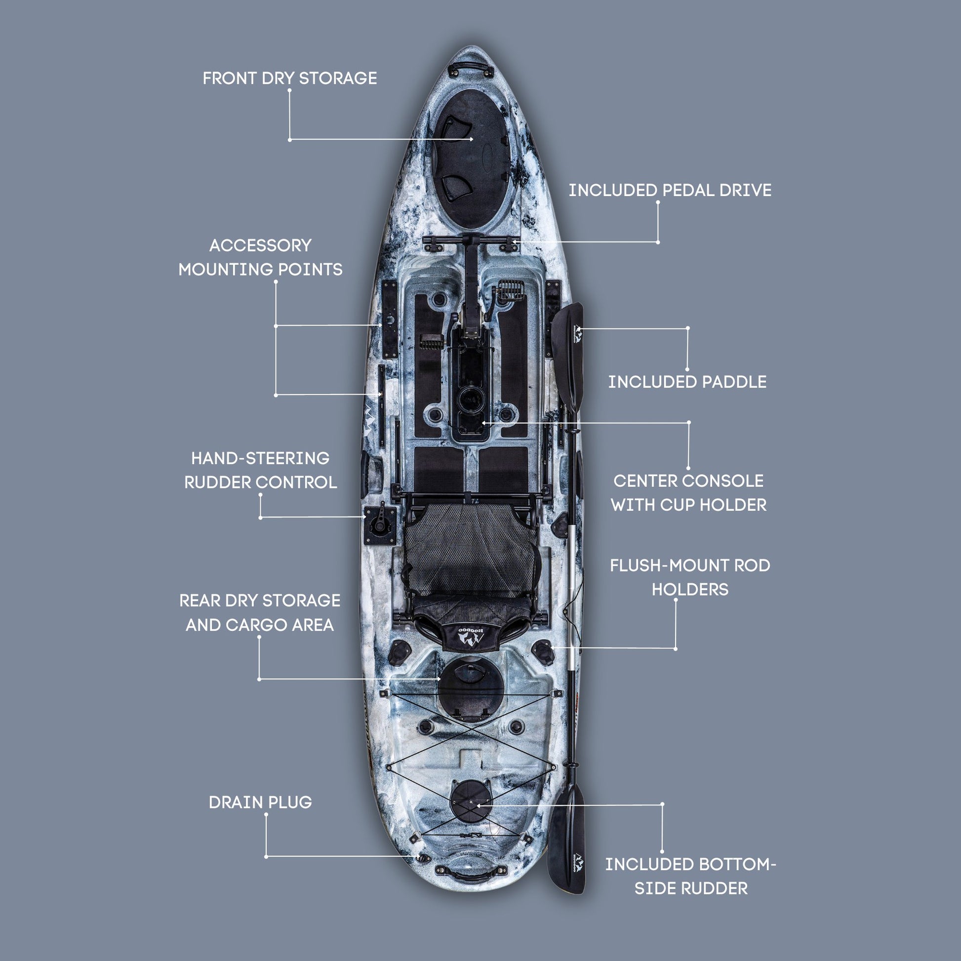 Hoodoo Voyager 100P Pedal Drive Kayak - Angler's Pro Tackle & Outdoors