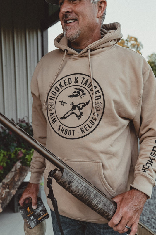 Hooked & Tagged - Aim. Shoot. Reload. Hoodie - Angler's Pro Tackle & Outdoors