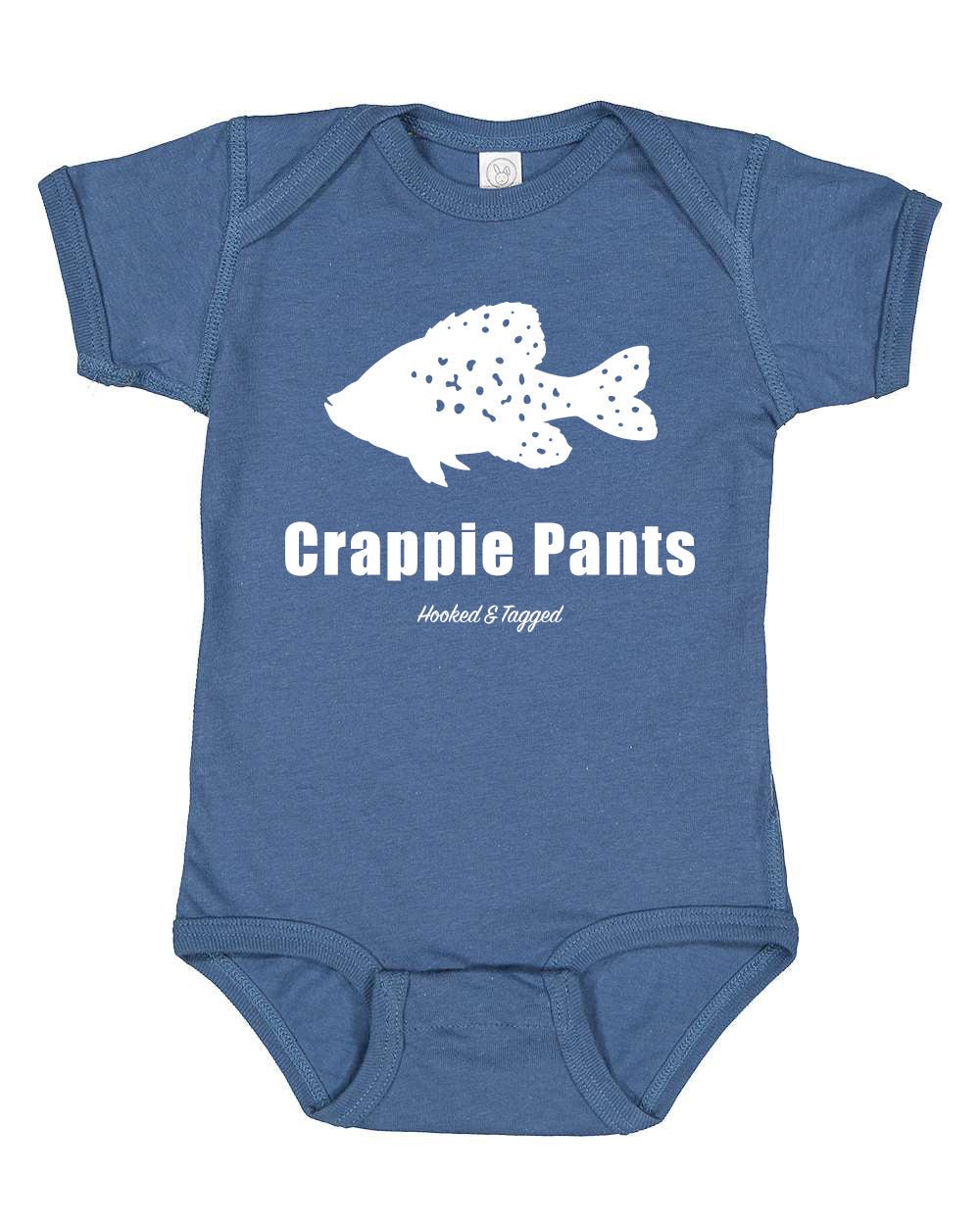 Hooked & Tagged - Crappie Pants Onesie - Angler's Pro Tackle & Outdoors