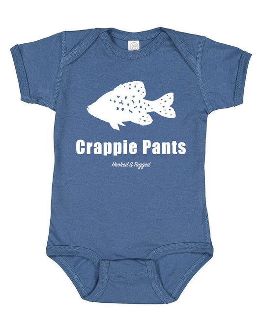 Hooked & Tagged - Crappie Pants Onesie - Angler's Pro Tackle & Outdoors