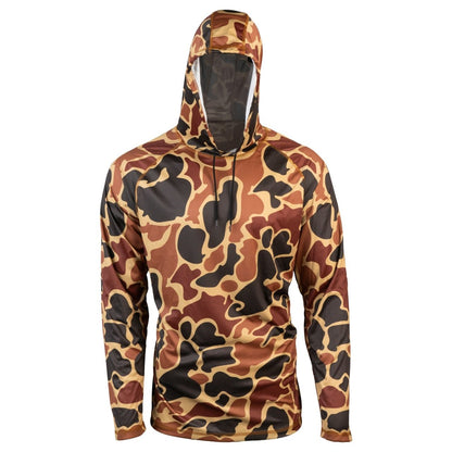 Hooked & Tagged - Men's Old School Camo Performance Hoodies - Angler's Pro Tackle & Outdoors