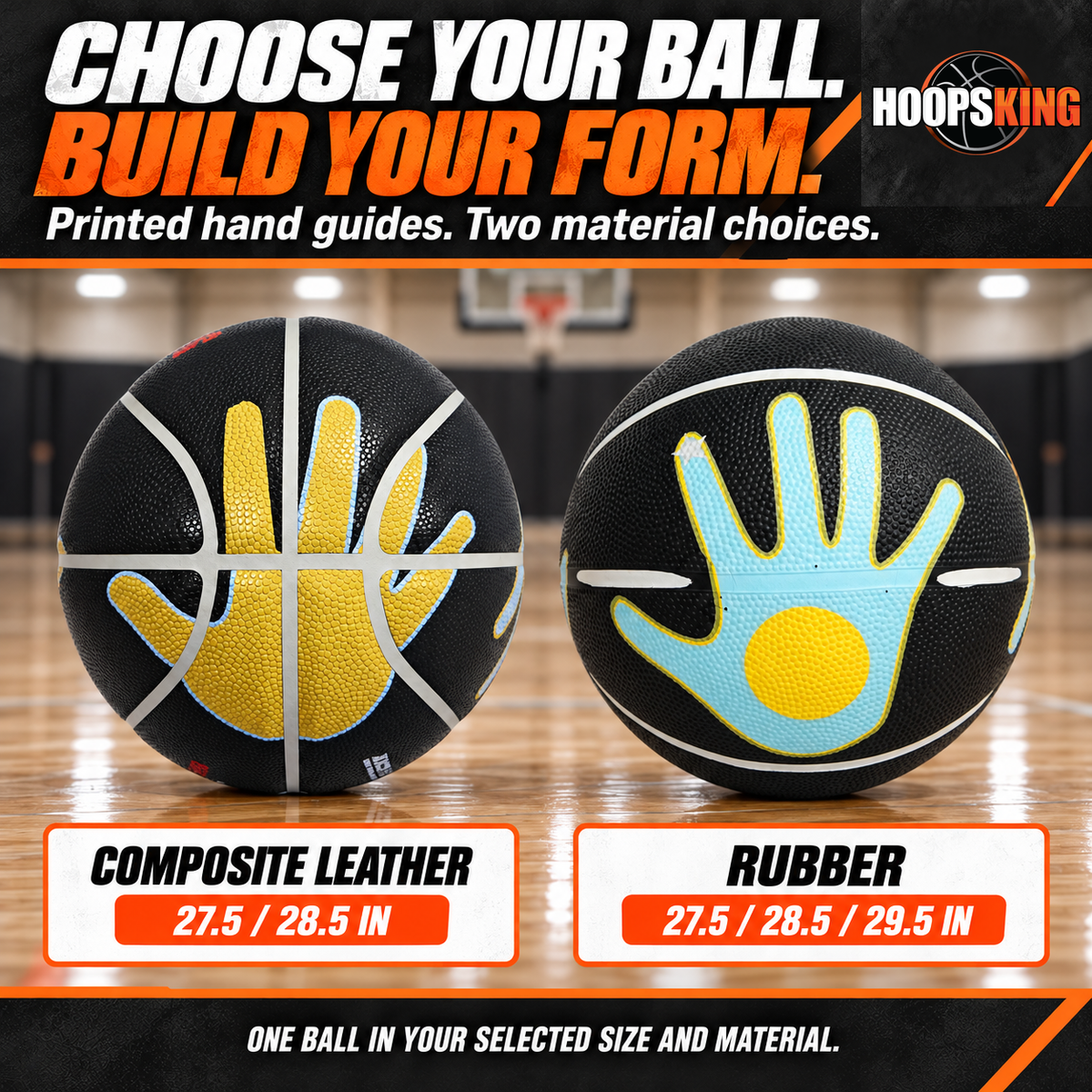 HoopsKing Hands on Shooter Basketball w- Hand Placement