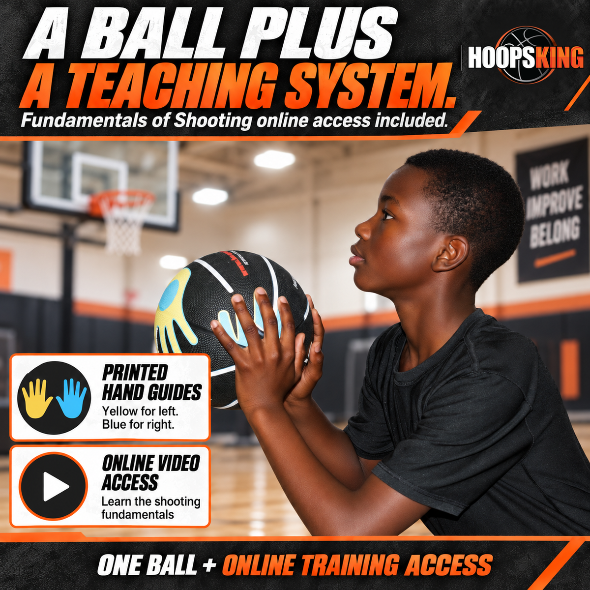 HoopsKing Hands on Shooter Basketball w- Hand Placement