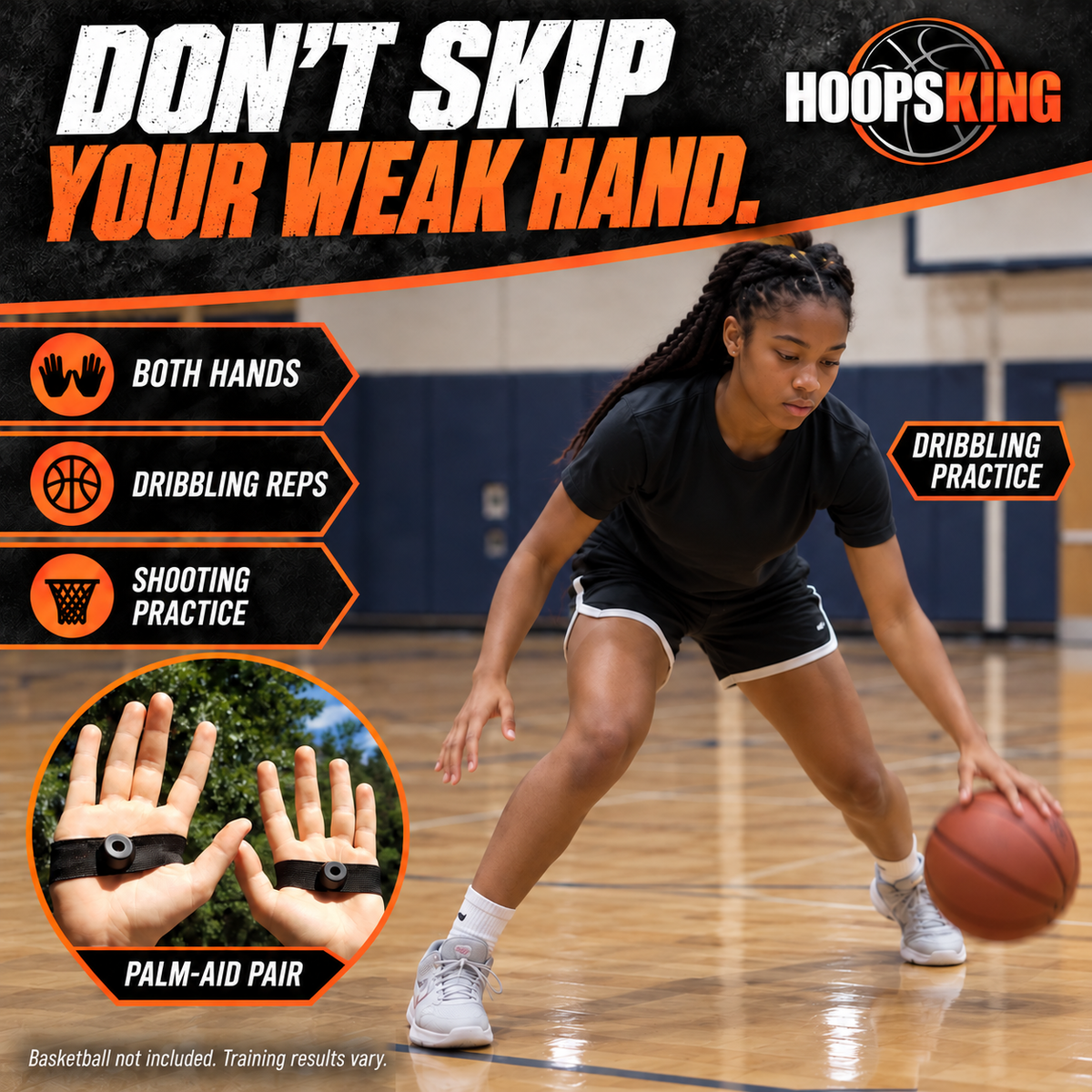 HoopsKingHoopsKing No Palm Dribbling & Shooting Palm Aid (Pair)