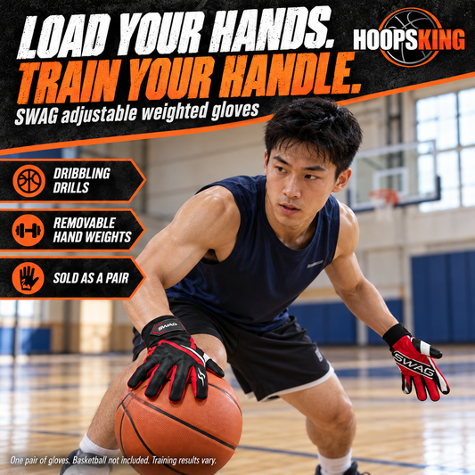 HoopsKing S.W.A.G. Adjustable Weighted Gloves | Men Women | Finger Weights | Basketball, Fitness, Exercise