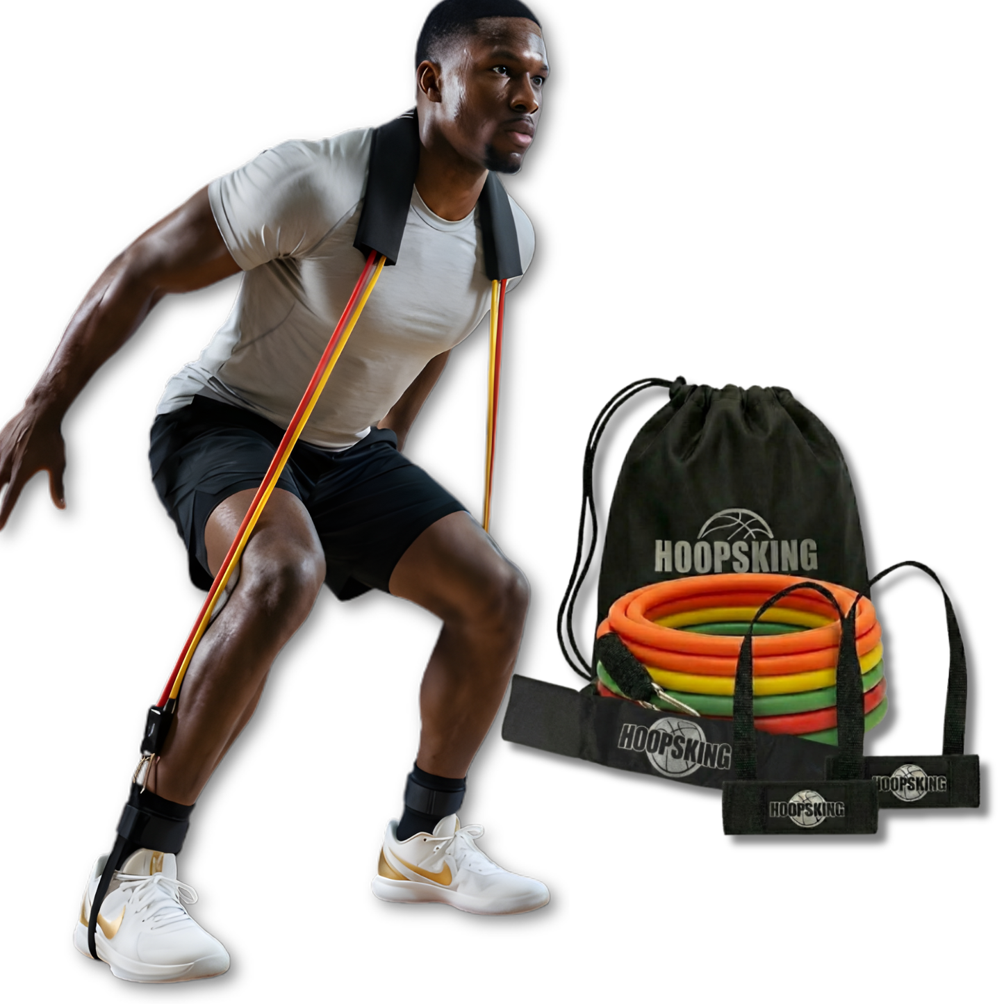 HoopsKing Vertical Blitz Resistance Bands | For All Ages | Shoulders to Heels