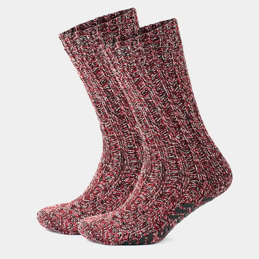 GoWith Women's Merino Crew Non-Slip Grip Cabin & Christmas Socks