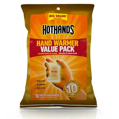 HotHands Hand Warmers - Long Lasting Safe Natural Odorless Air Activated Warmers - Up to 10 Hours of Heat - 10 Pair Pack - Angler's Pro Tackle & Outdoors