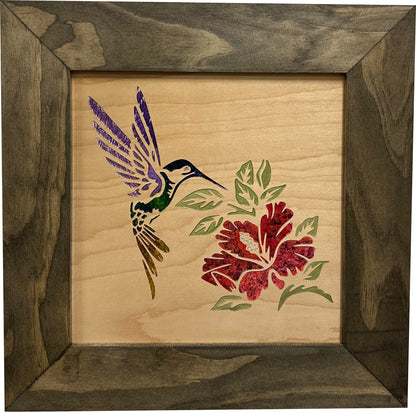 Bellewood Designs - Wooden Gun Safe with Hummingbird and Hibiscus