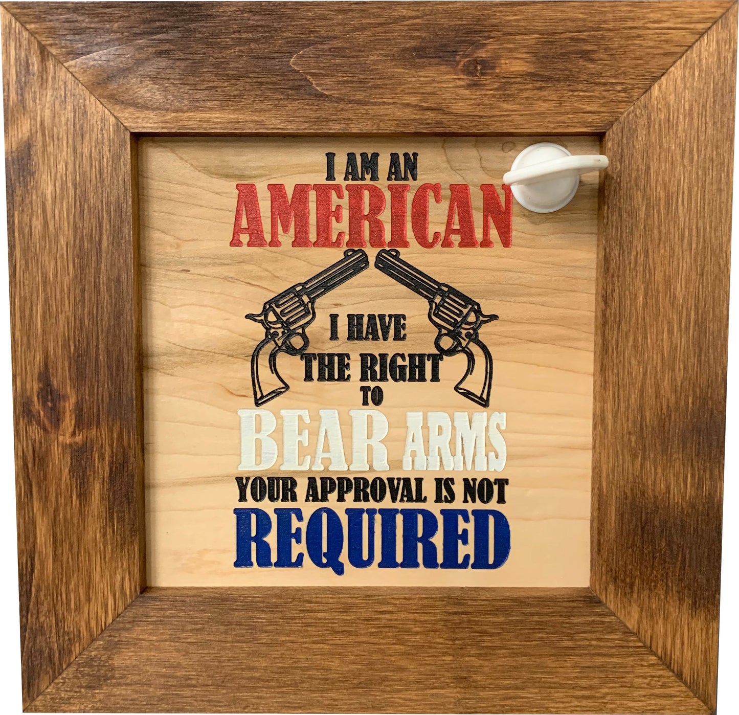 Bellewood Designs - Patriotic 2nd Amendment I Have The Right To Bear Arms Hidden Gun Storage Firearm Concealment Wall Decor