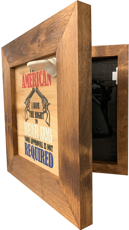 Bellewood Designs - Patriotic 2nd Amendment I Have The Right To Bear Arms Hidden Gun Storage Firearm Concealment Wall Decor