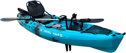 ReelYaks 9.5ft Raptor Modular Fin Drive Pedal Fishing Kayak | 380lbs Capacity | 2 Piece