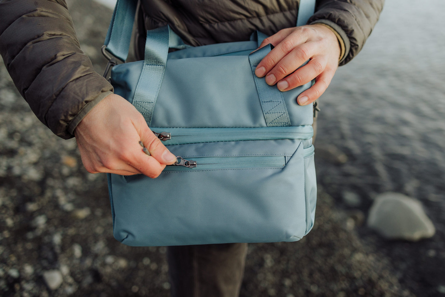 Picnic Time Tarana Recycled Lunch Bag Cooler with Utensils
