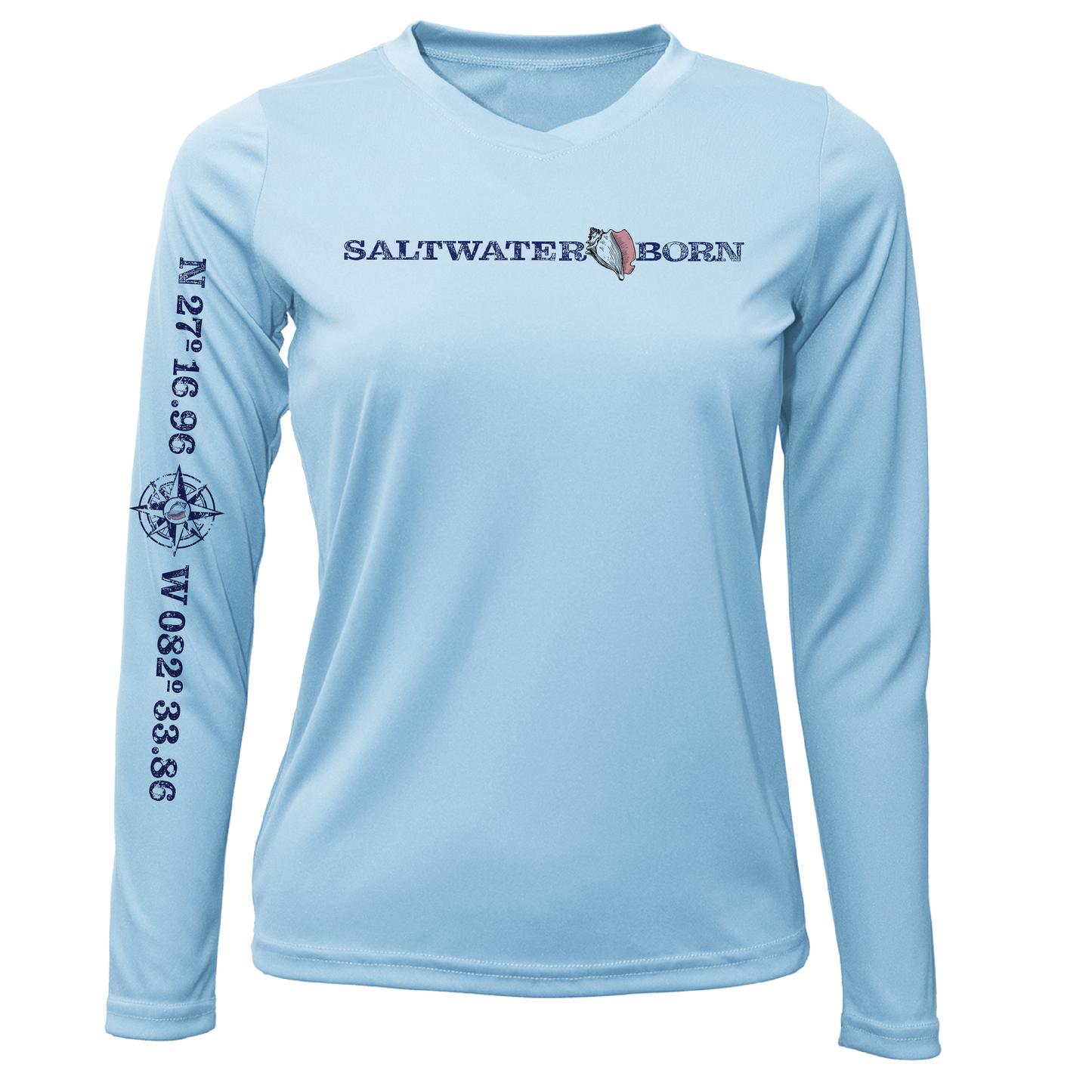 Saltwater Born Siesta Key Saltwater Born Linear Logo Long Sleeve UPF 50+ Dry-Fit Shirt