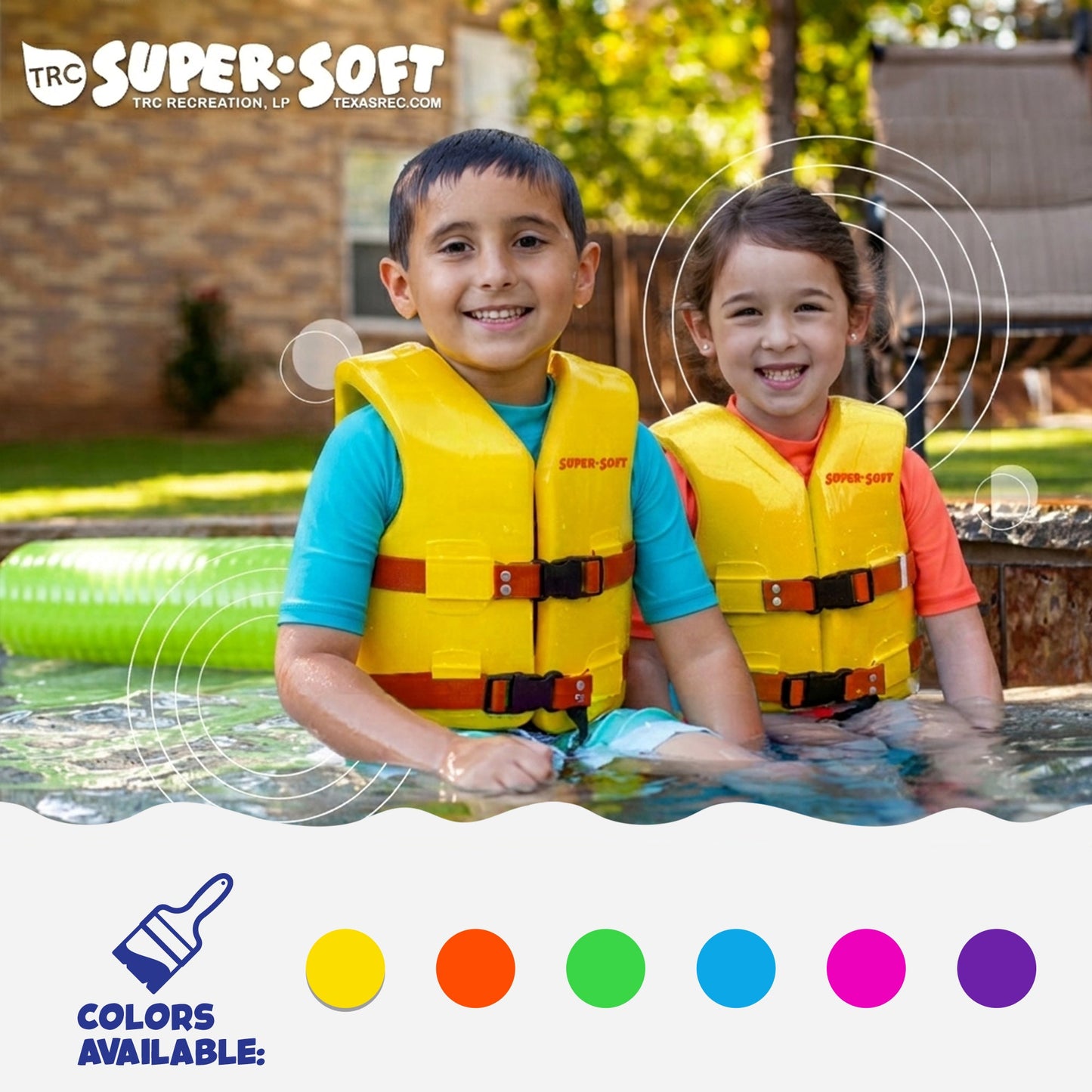TRC Recreation Super Soft Child Life Jacket Swim Vest, Medium, Sunset Orange