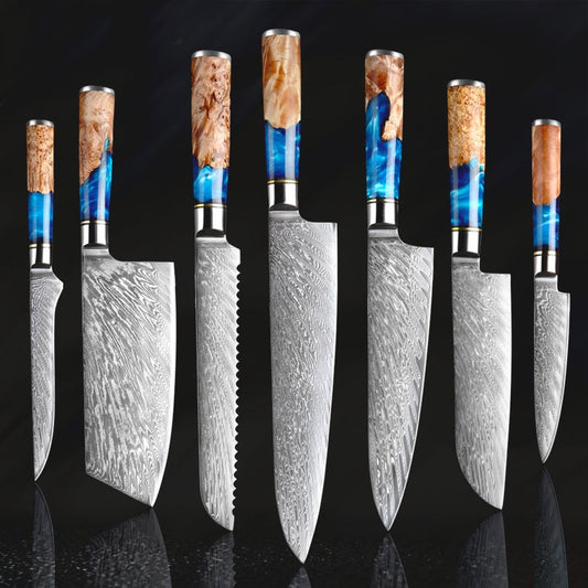 KBS Knives DAMASCUS STEEL KITCHEN KNIVES SET