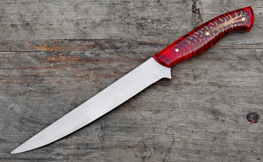 KBS Knives Professional Fillet Knife – 13" with Red Epoxy Resin Handle