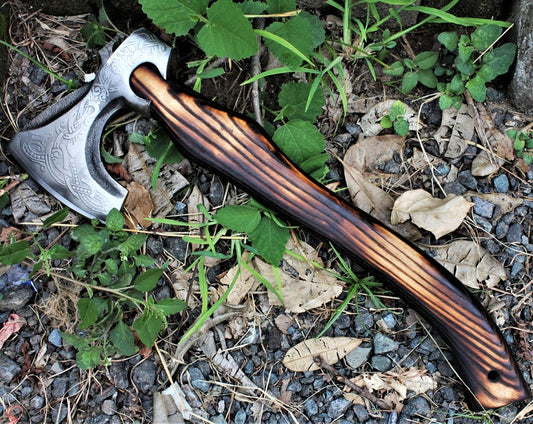 KBS Knives Custom Engraved 1095 Steel Tomahawk