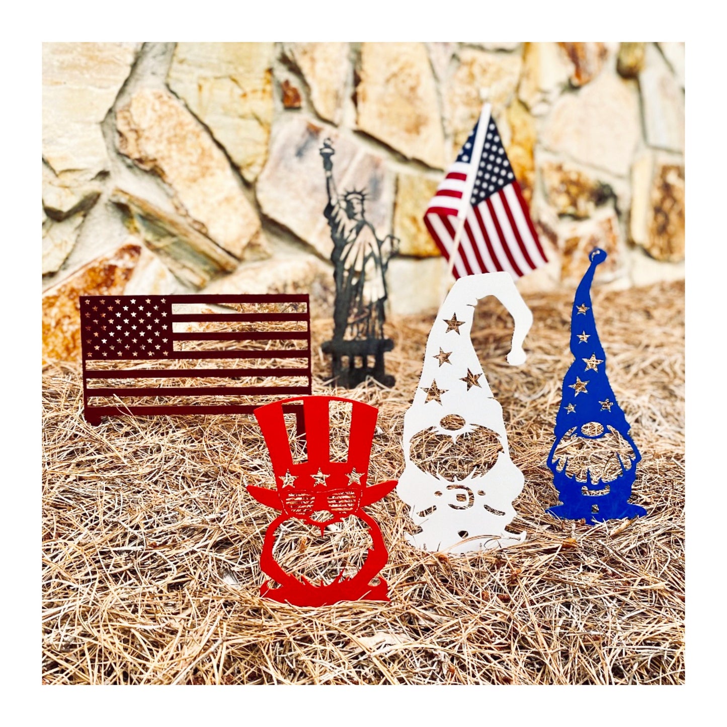 Lewis Design Co Statue of Liberty Garden Stake, Garden Sign, Metal Garden Sign. Outdoor Sign, Patriotic, 4th of July, Patriotic Yard Art, America, USA