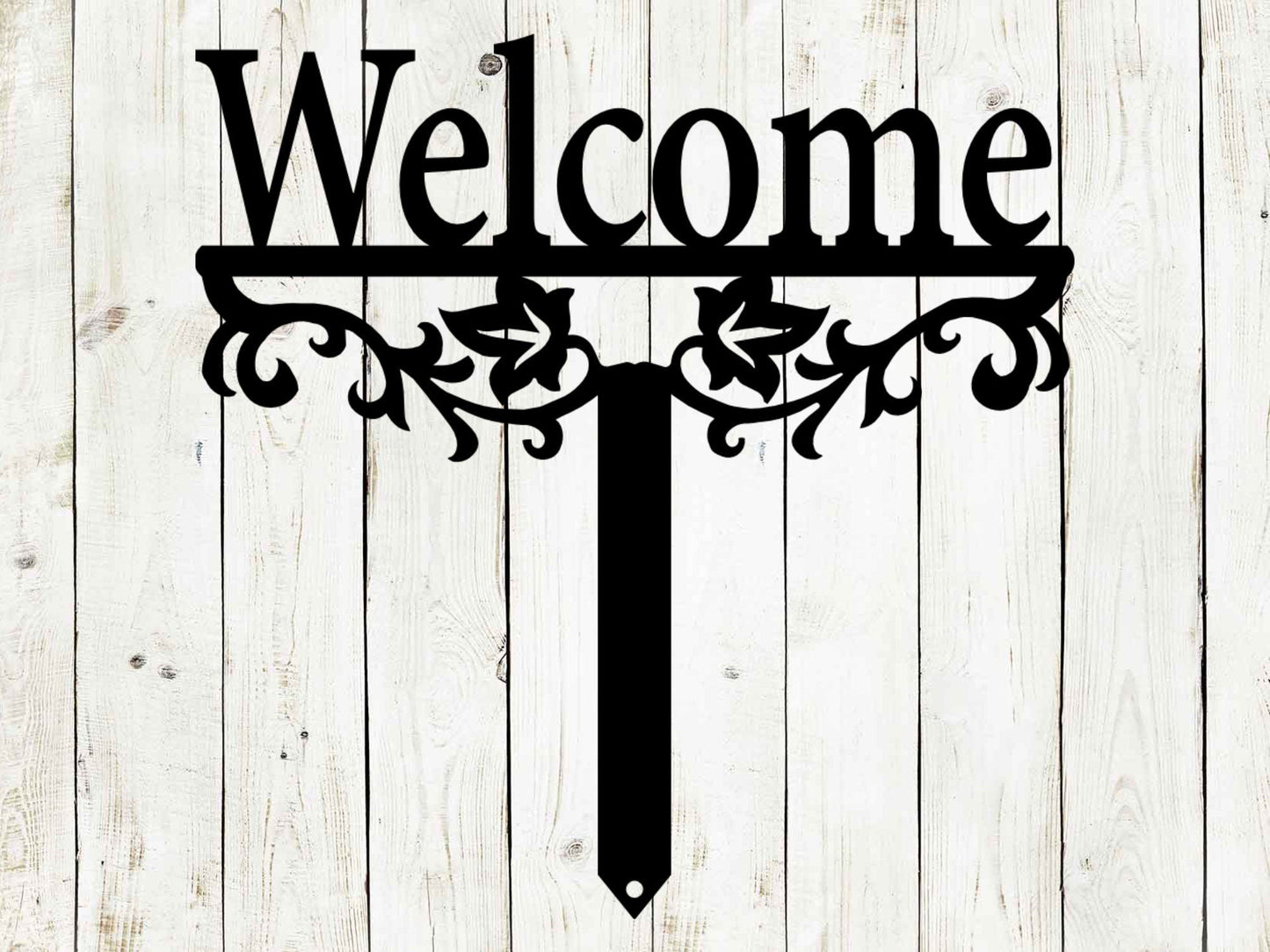Lewis Design Co Welcome Yard Stake Metal Sign