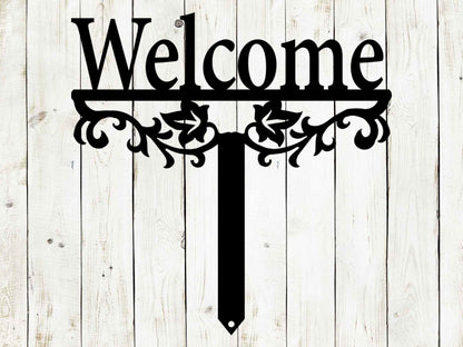 Lewis Design Co Welcome Yard Stake Metal Sign