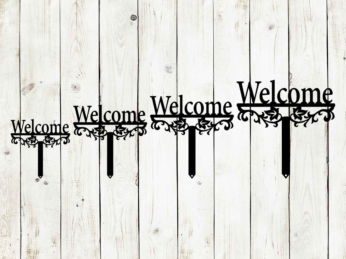 Lewis Design Co Welcome Yard Stake Metal Sign