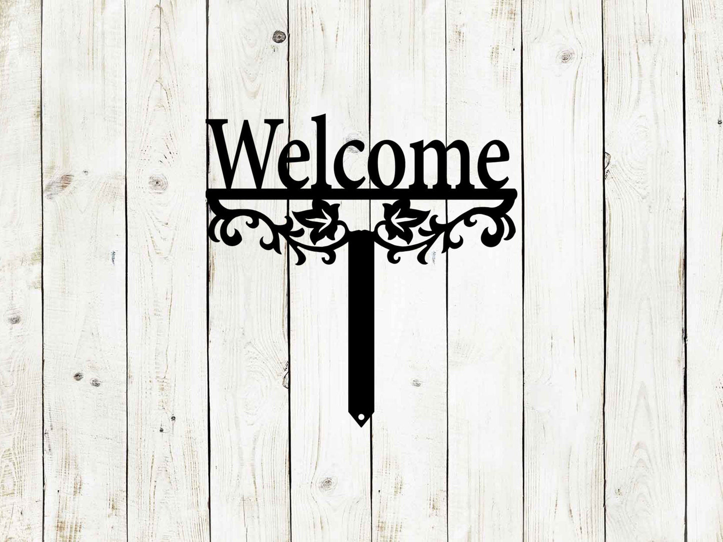 Lewis Design Co Welcome Yard Stake Metal Sign