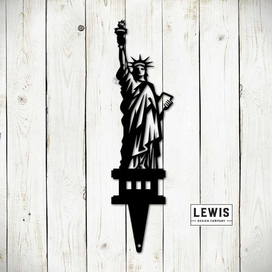 Lewis Design Co Statue of Liberty Garden Stake, Garden Sign, Metal Garden Sign. Outdoor Sign, Patriotic, 4th of July, Patriotic Yard Art, America, USA
