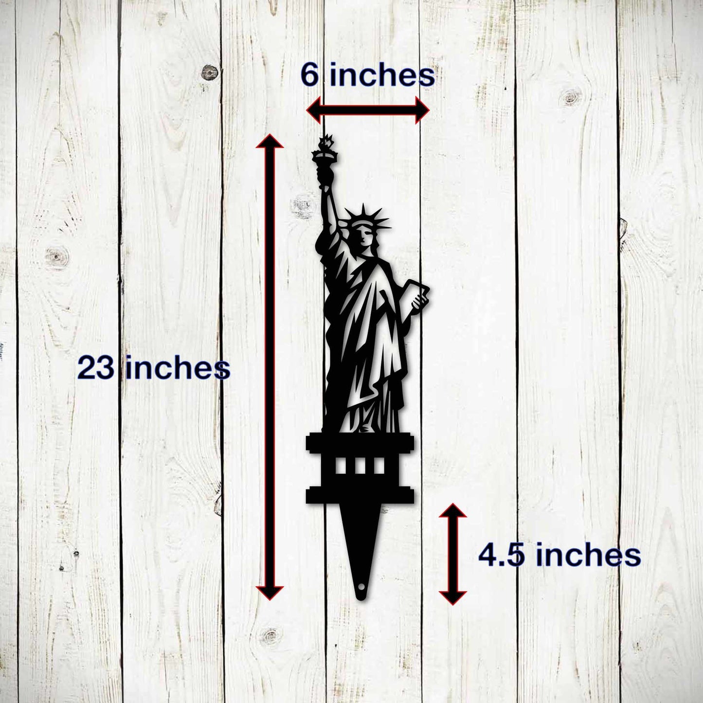 Lewis Design Co Statue of Liberty Garden Stake, Garden Sign, Metal Garden Sign. Outdoor Sign, Patriotic, 4th of July, Patriotic Yard Art, America, USA