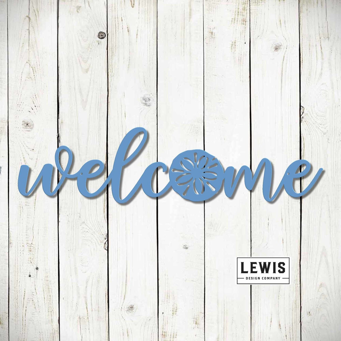 Lewis Design Co Welcome Sand Dollar Metal Wall Art, Welcome Beach Art, Beach Welcome Sign, Beach House, Wall Art, Patio Decor, Wall Decor, Sand dollar Sign