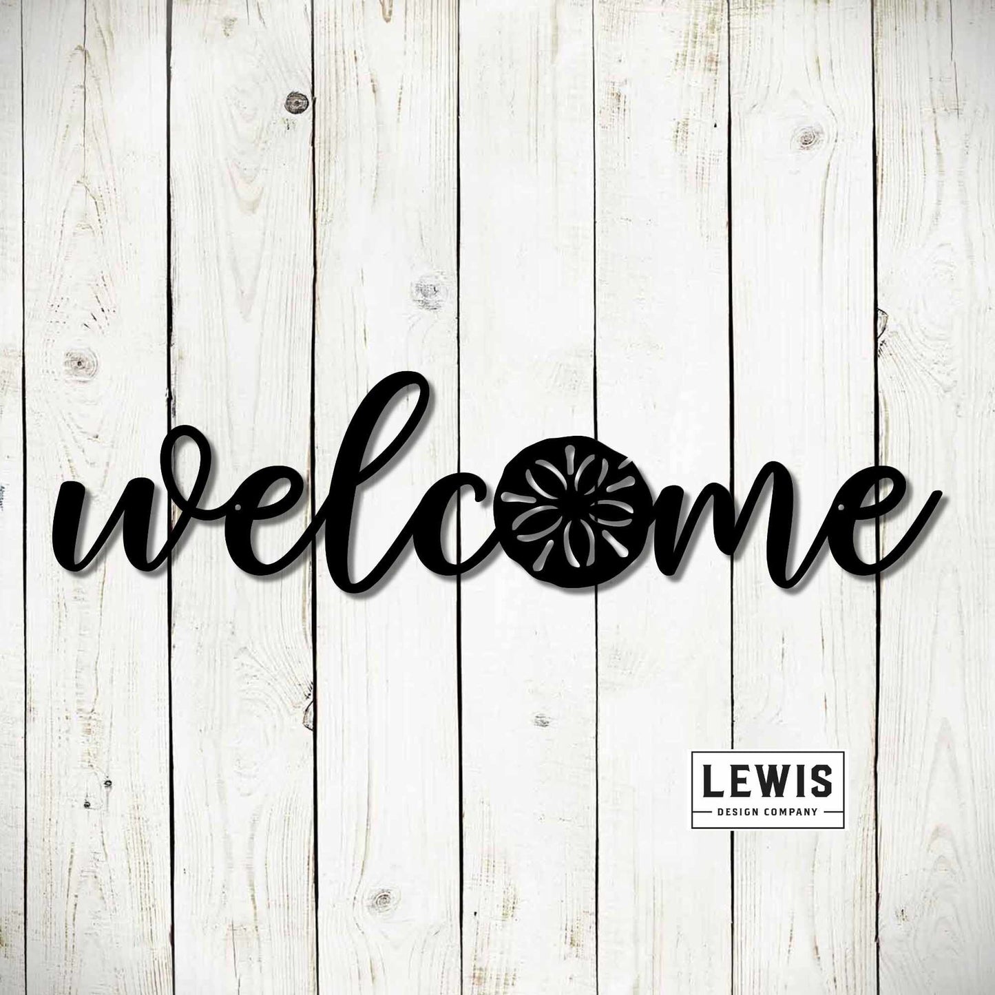 Lewis Design Co Welcome Sand Dollar Metal Wall Art, Welcome Beach Art, Beach Welcome Sign, Beach House, Wall Art, Patio Decor, Wall Decor, Sand dollar Sign