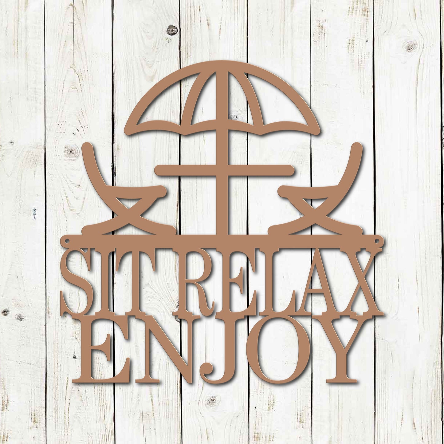 Lewis Design Co Sit, Relax, Enjoy Metal Wall Sign, Porch Decor, Patio Wall Art, Wall Decoration, Wall Decor