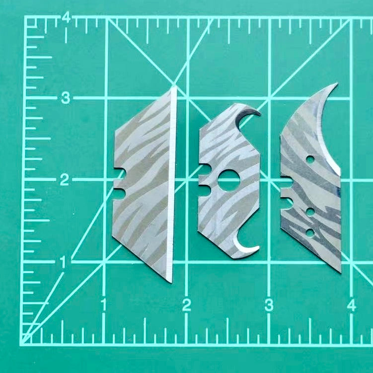Stinger Survival Tools Laser Engraved Utility Edges, Tool Replacements - Tiger Pattern