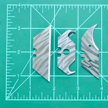 Stinger Survival Tools Laser Engraved Utility Edges, Tool Replacements - Tiger Pattern