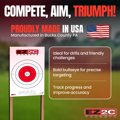 200 EZ2C Targets Most Popular 8 Styles Paper Targets Bundle Pack 11"x17" USA Made