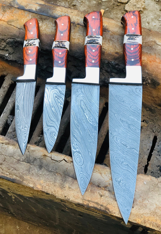 KBS Knives Damascus Steel Kitchen Knives Set