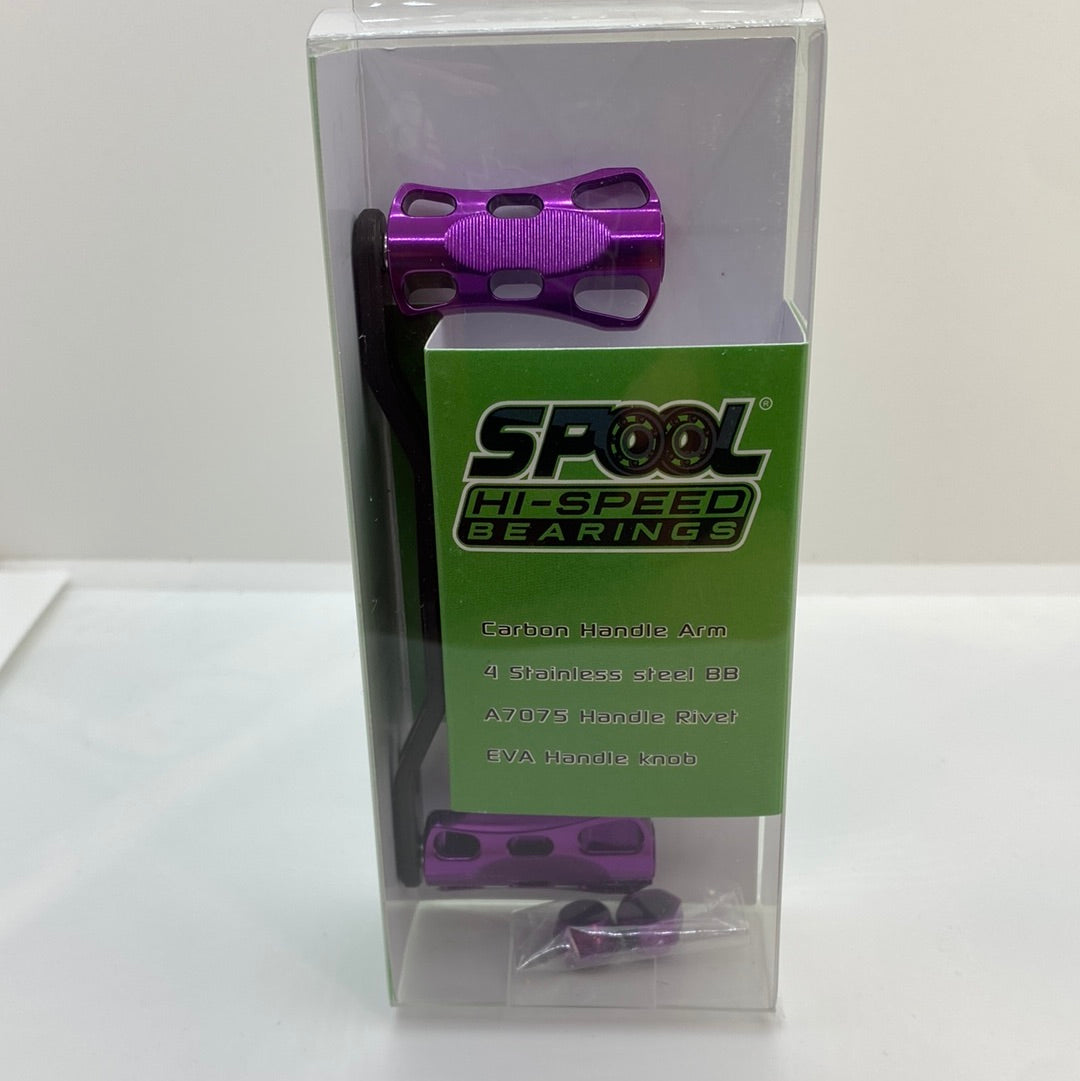 Hi-Speed Handles-Spool Speed Polished, Drilled Billet 95mm CF Handle