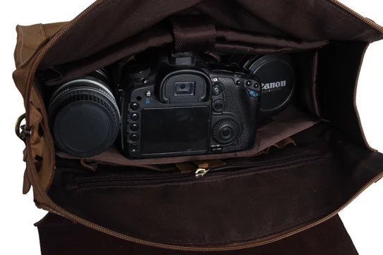 KBS Knives Light Brown Leather Camera Bag
