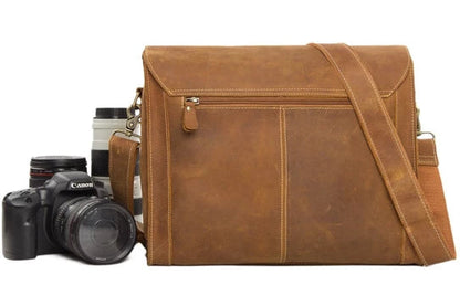 KBS Knives Light Brown Leather Camera Bag