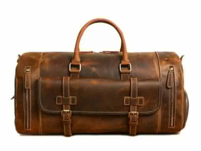 KBS Knives Leather Duffle Bag With Shoe Compartment