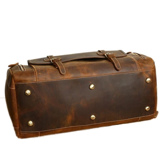 KBS Knives Leather Duffle Bag With Shoe Compartment