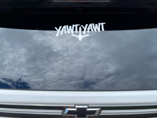 Houndstooth Yawt Yawt  Large 4in x11in Decal