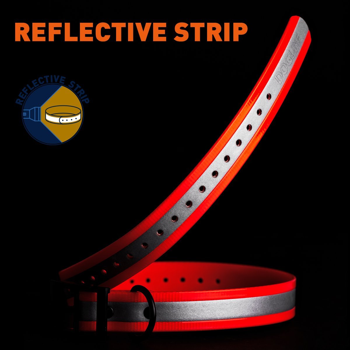 Dogline Biothane E-Collar Replacement Reflective Strap