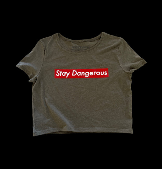 Direct Action Apparel "STAY DANGEROUS" CROP (MIL GREEN & BLACK)