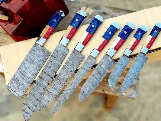 KBS Knives Texas Flag Handle Kitchen Knives Set