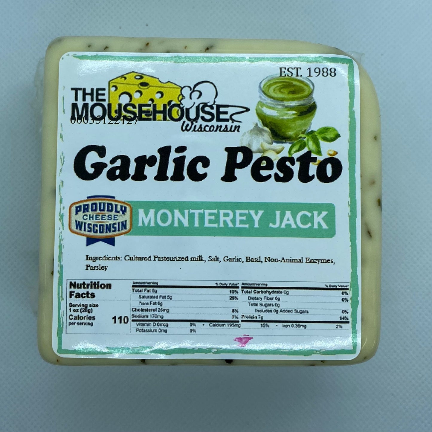 Mousehouse Cheesehaus Garlic Pesto Monterey Jack