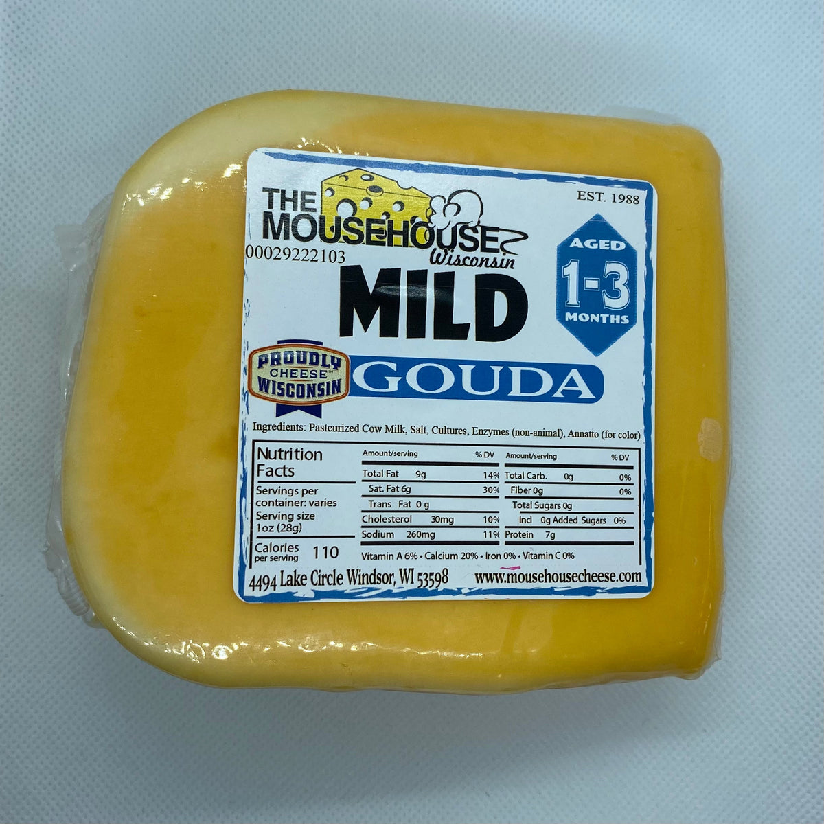 Mousehouse Cheesehaus Mild Gouda, Approx wt. 12oz