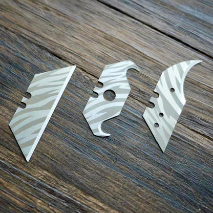 Stinger Survival Tools Laser Engraved Utility Edges, Tool Replacements - Tiger Pattern