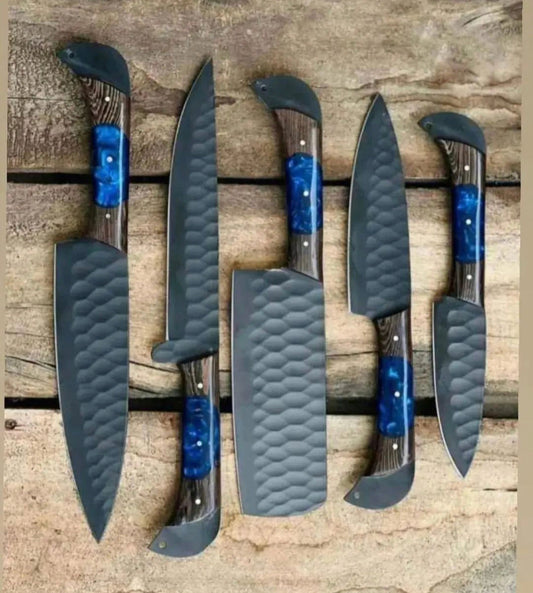 KBS Knives Custom Handmade D2 Forged Steel Kitchen Knives Set