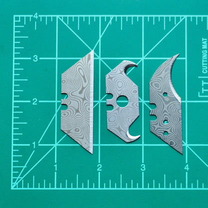Stinger Survival Tools Laser Engraved Utility Edges, Tool Replacements - Damascus Style